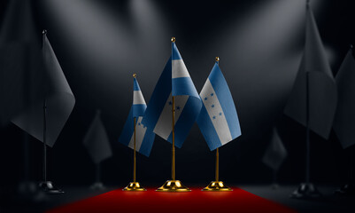 The Honduras national flag on the red carpet