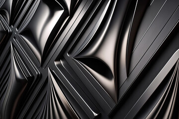 Abstract luxury metal background. Elegant minimalistic chrome pattern for wallpaper, web, digital print design. Post-processed generative AI art
