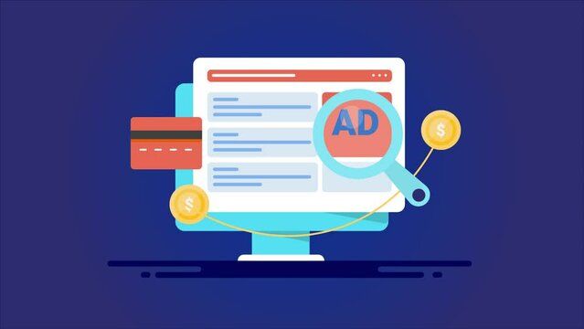 Business spending on digital advertising campaign increasing more profit and revenue, marketing budget concept, video animation.