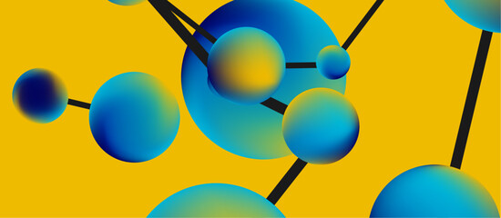 Line points connections geometric abstract background