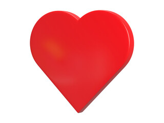 Fototapeta na wymiar 3D rendering, Red heart isolated on transparent background