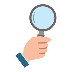 虫眼鏡を持つ手のイラスト