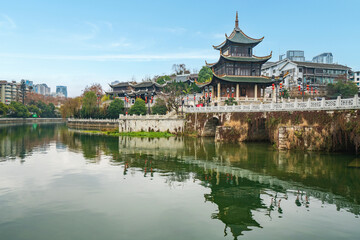 Naklejka premium The natural scenery of Yulong River in Yangshuo, Guangxi, China