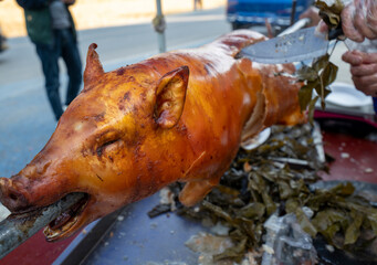 Delicious crisp roast suckling pig