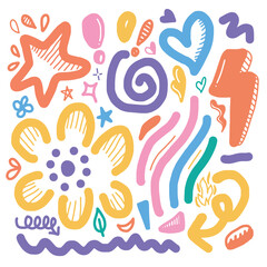 Fototapeta premium Decorative abstract with doodles of shapes.