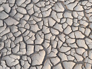 Natural soil cracks pattern on ground.