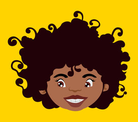 Cute girl with afro hair