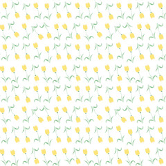 Seamless floral pattern. Doodle background with flowers. Spring pattern