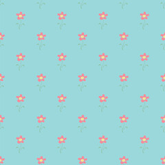 Seamless floral pattern. Doodle background with flowers. Spring pattern