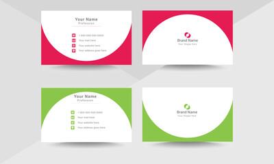 Naklejka na ściany i meble Professional modern double sided business card design template. Flat range business card animation.