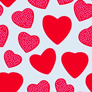 Adorable and romantic, seamless hearts pattern, tileable Valentine texture background, search for Hearts_Textures to see all, Generative AI