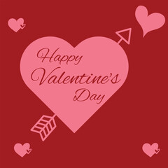 Fototapeta na wymiar Happy valentine day text with hearts vector template