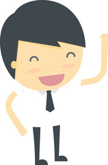 Businessman Show Hand. Cartoon Character Illustration