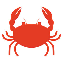 Hand drawn crab vector design flat isolated illustration