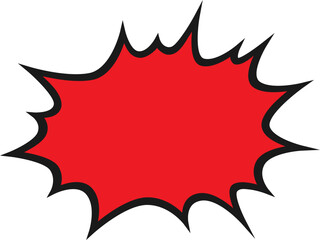 Red Comic Speech Bubble Isolated