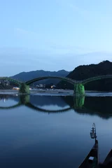 Papier Peint photo autocollant Le pont Kintai 錦帯橋 山口県観光岩国市横山　Kintai Bridge 