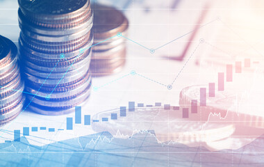 Finance and money technology background concept of business prosperity and asset management ....