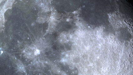 3d rendering close up surface of the Moon