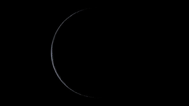 3d rendering of After the New Moon in 1 day. crescent moon