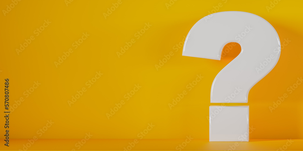 Fototapete question mark. ideas and concepts. solving problems. confusion and uncertainty. copy space. 3d rende