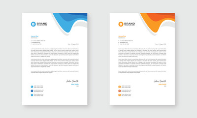 Business letterhead design template. A4 letterhead design layout.