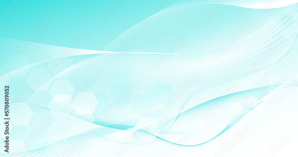 Aufkleber abstract dynamic blue wave and geometric background. futuristic hi-technology concept. vector illust