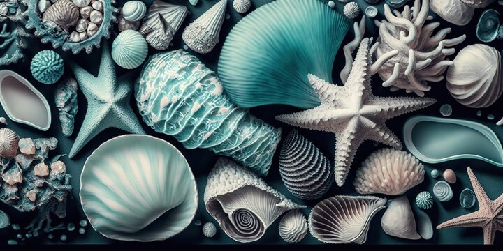 seashells background pattern for banner or design