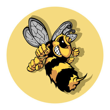 Angry bee design Free Vector