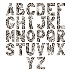 Watercolor alphabet. Vector (25)