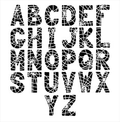 Watercolor alphabet. Vector (24)