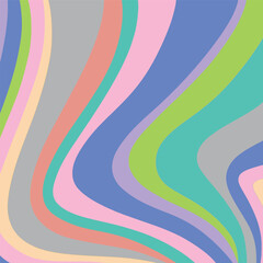 Retro 60s colorful swirls illustration design background