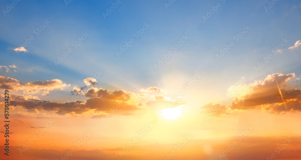 Wall mural beautiful dramatic sunset background