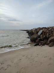 Samudra Beach Landscape at Bengkayang, West Kalimantan, Indonesia