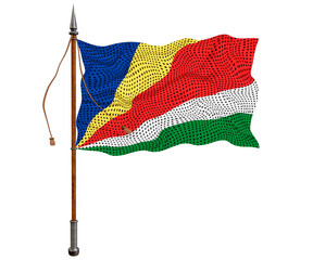 National flag of Seychelles. Background  with flag of Seychelles.