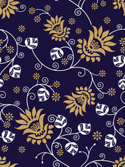 seamless traditional motif with dark background