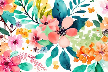 Spring Flowers Illustrated Wallpaper