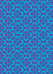 seamless pattern with blue flowers