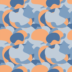 camouflage spots seamless pattern different shades of blue and coffee beige
