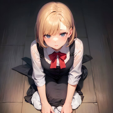 申し訳無さそうな女の子