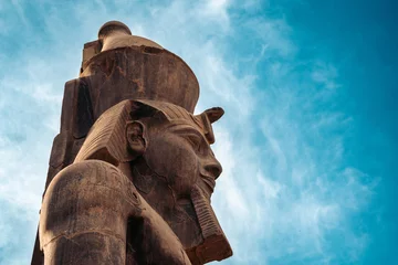 Foto op Plexiglas Pharaoh Statues & Blue Sky, Luxor Temple, Luxor Egypt © Adam