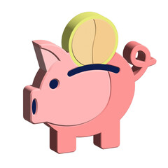 Piggy bank 3d icon