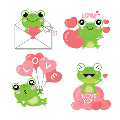 Valentine's day collection with cute animal  and love elements.