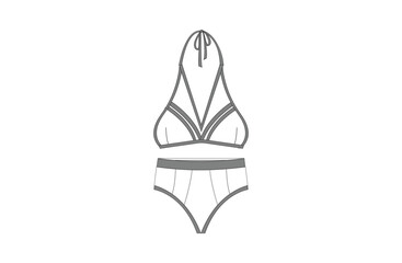 women fashion bra top and bottom black and white