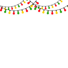 Christmas lights isolate on transparent background.