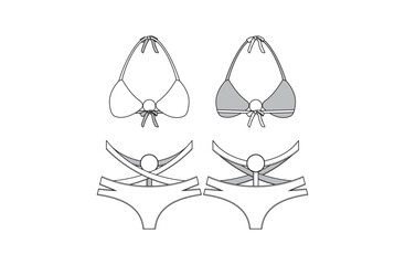 women fashion bra top and bottom black and white