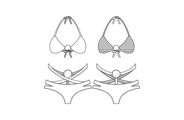 women fashion bra top and bottom black and white