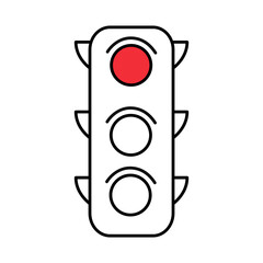 Traffic light sign icon on transparent background.