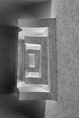 Abstract paper art in Black and white photography