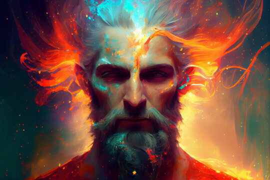 Abstract painting of spiritual person Generative AI