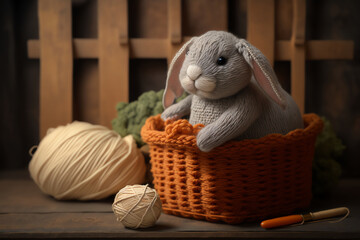 snail knitting art illustration cute suitable for children's books, children's animal photos created using artificial intelligence